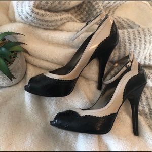 Leather Peep Toe shoes